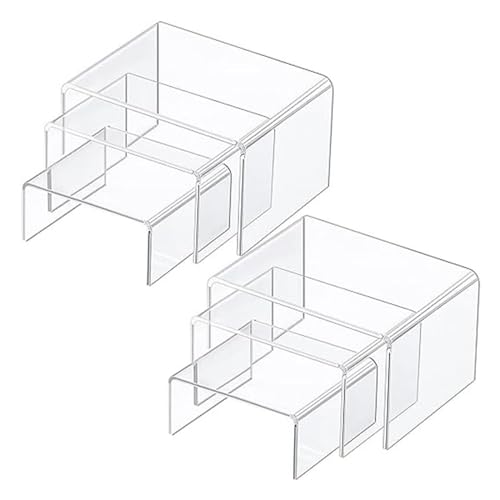 wocpvm 6 STK Klare Acryl Schmuck Display Risers Display Ständer Acryl Würfel Aufsteller für Display Schmuck Cupcake Dessert Dekorationen, 3 Größen von wocpvm