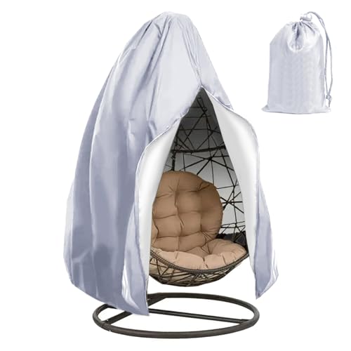 wocpvm Hängesessel Abdeckung, Wasserdicht Abdeckhauben für Schwebesessel 210D Swing Egg Chair Cover Schutzhülle Hängesessel mit Reißverschluss Kordelzug, für Ei-Schaukelstuhl (190 x 115cm) von wocpvm