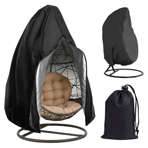 wocpvm Hängesessel Abdeckung 210D Swing Egg Chair Cover Wasserdicht Abdeckhauben für Schwebesessel Schutzhülle Hängesessel mit Reißverschluss Kordelzug, für Ei-Schaukelstuhl-190 x 115cm von wocpvm