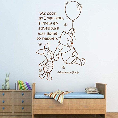 Wandaufkleber personalisierte Designaufkleber Rabatte Winnie the Pooh Kunst Mädchen Junge Junge Baby Zimmer Kindergarten Aufkleber 50x80cm von wodclockyui