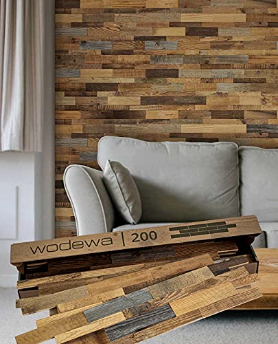 wodewa Designpaneel Wandverkleidung Holz Altholz Kiefer 3D Wandpaneele 0,096m² Holzwandverkleidung Innen Holzverkleidung Holzwand Wohnzimmer Schlafzimmer von wodewa