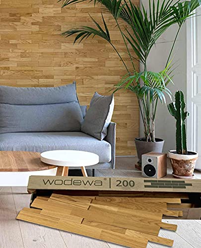 wodewa Designpaneel Wandverkleidung Holz Eiche 3D Wandpaneele 0,096m² Holzwandverkleidung Innen Holzverkleidung Holzwand Wohnzimmer Schlafzimmer von wodewa