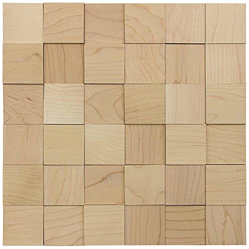 wodewa Holz Wandverkleidung selbstklebend 3D Optik Ahorn 30x30cm Wandpaneele Moderne Wanddekoration Holzverkleidung Wohnzimmer Schlafzimmer von wodewa