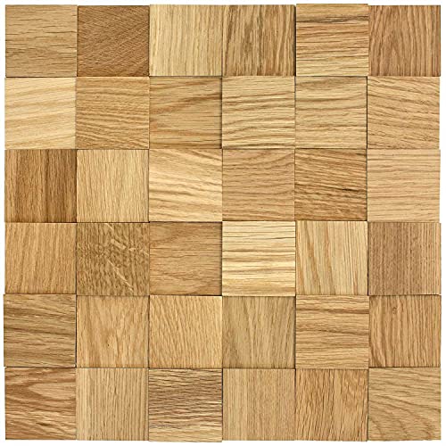 wodewa Holz Wandverkleidung selbstklebend 3D Optik Eiche 30x30cm Wandpaneele Moderne Wanddekoration Holzverkleidung Wohnzimmer Schlafzimmer von wodewa