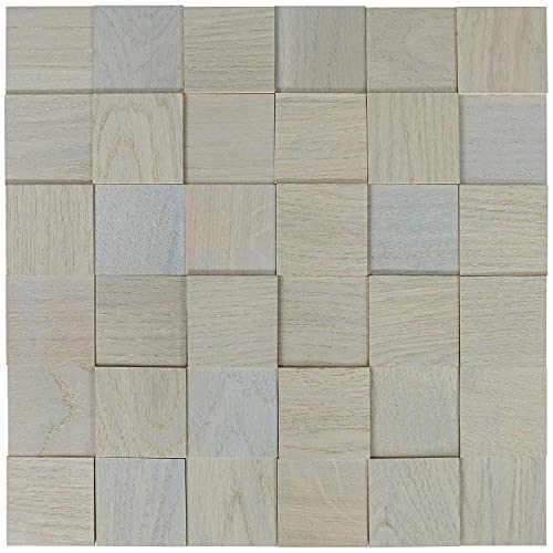 wodewa Holz Wandverkleidung selbstklebend 3D Optik Eiche Grau 30x30cm Wandpaneele Moderne Wanddekoration Holzverkleidung Wohnzimmer Schlafzimmer von wodewa