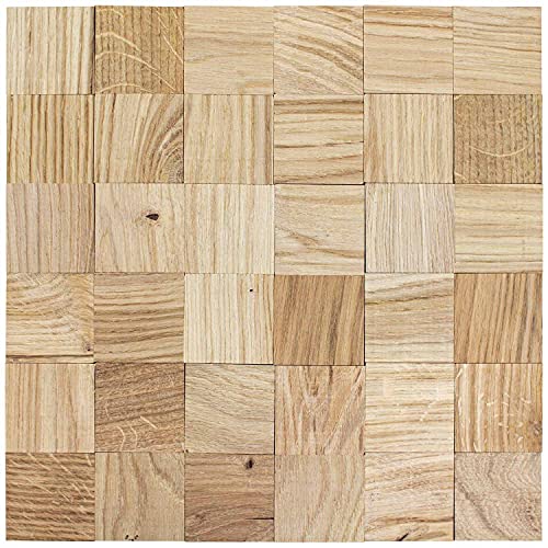 wodewa Holz Wandverkleidung selbstklebend 3D Optik Eiche Strukturiert 30x30cm Wandpaneele Moderne Wanddekoration Holzverkleidung Wohnzimmer Schlafzimmer von wodewa