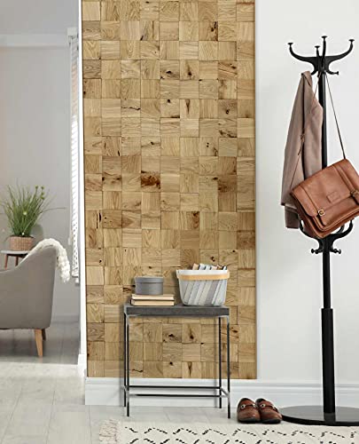 wodewa Wandverkleidung Holz 10x10cm 3D Echtholz Eiche geölt I Holzmosaikmatte Moderne Wanddekoration Holzverkleidung Wohnzimmer Küche wodewa Wandverkleidung Holz 10x10cm 3D Echtholz Eiche geölt I Holzmosaikmatte Moderne Wanddekoration Holzverkleidung Wohnzimmer Küche von wodewa