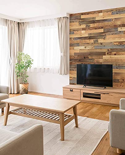 wodewa Wandverkleidung Holz 3D Optik Altholz Recycling Wandpaneele 1m² Moderne Wanddekoration Holzverkleidung Vintage Holzwand Wohnzimmer Küche Schlafzimmer von wodewa