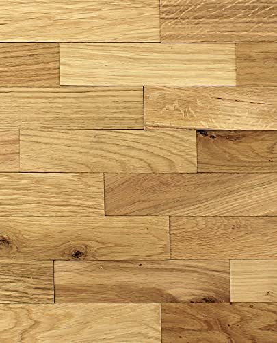 wodewa Wandverkleidung Holz 3D Optik Eiche Rustikal 1m² Wandpaneele Moderne Wanddekoration Holzverkleidung Holzwand Wohnzimmer Küche Schlafzimmer Geölt von wodewa