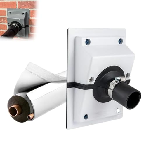 HVAC-Wanddurchführungs- und Leitungssatz-Abdeckungssatz, Wanddurchführungsabdeckung mit weicher Dichtung, Nachrüstlösung für Innen- und Außenklimaanlagensysteme(White,Small) von wodjcks