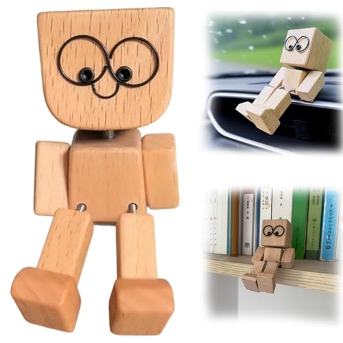 wodjcks Holzpuppe mit schüttelnden Füßen,handgefertigte Dekoration für das Armaturenbrett des zitternden Holzmanns mit magnetischen Ausdrücken,Innendekoration des Armaturenbretts,kreative Geschenke wodjcks Holzpuppe mit schüttelnden Füßen,handgefertigte Dekoration für das Armaturenbrett des zitternden Holzmanns mit magnetischen Ausdrücken,Innendekoration des Armaturenbretts,kreative Geschenke von wodjcks