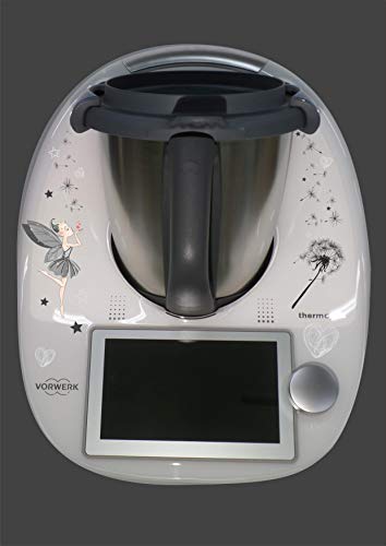 Aufkleber passend für Thermomix TM 6 Fee Pusteblume in mehreren Farben (grau) von wodtke-werbetechnik
