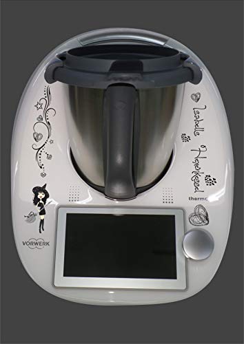 Aufkleber passend für Thermomix TM 6 Hexenkessel Name schwarz von wodtke-werbetechnik