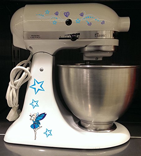 Küchenmaschinen Aufkleber Fee blau für Kitchenaid Artisan weiß von wodtke-werbetechnik