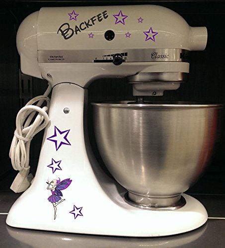 Küchenmaschinen Aufkleber Fee lila für Kitchenaid Artisan weiß von wodtke-werbetechnik