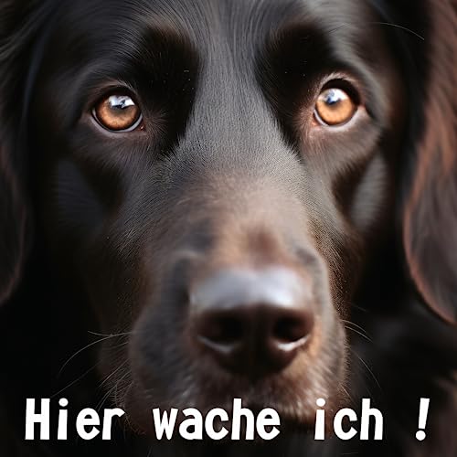 wodtke-werbetechnik Hunde Schild Hier wache ich ! Flat Coated Retriever 1 von wodtke-werbetechnik