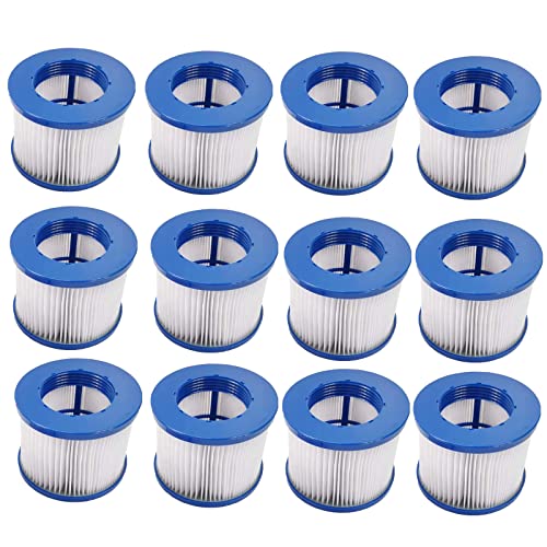 woejgo Filterkartuschen für aufblasbares Spa,filterkartusche Whirlpool für spa zubehör,Clever Spa Filter 75 * 100 mm Höhe 75 mm Whirlpool filterkartusch Pool Filter Lamellenfilter. (12pcs) von woejgo