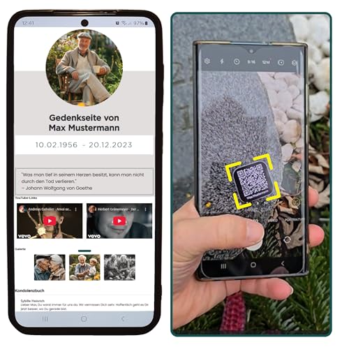 wölkchen Herzensmensch - Personalisierter QR-Code für Grabsteine – Digitale Gedenkseiten erstellen | Wetterfest & langlebig | Online-Gedenkstätte für Angehörige und Freunde von wölkchen