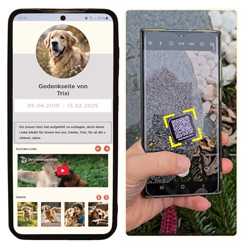 wölkchen Soul-Pets - Personalisierter QR-Code für Grabsteine – Digitale Gedenkseiten erstellen | Wetterfest & langlebig | Online-Gedenkstätte für Haustiere (QR-Code) von wölkchen
