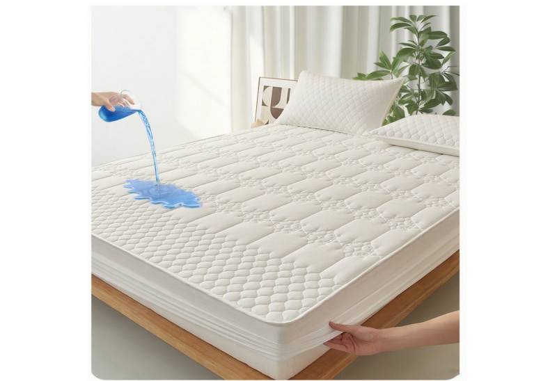 Matratzenauflage Wasserdicht Allergiker Baumwolle Matratzenschoner 90x200cm, 180x200cm wohnTRAUM24, Waschbar Anti Milben Allergiker Matratzenauflage mit Rundumbezug  von wohnTRAUM24