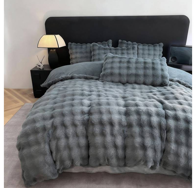 wohnTRAUM24 Bettwäsche Winter Plüsch Bettwäsche 135x200 aus Flauschig Kaninchenfellimitat, Microfaser, Bettwäsche mit Reißverschluss, Cashmere-Touch, kuschelig & weich wohnTRAUM24 Bettwäsche Winter Plüsch Bettwäsche 135x200 aus Flauschig Kaninchenfellimitat, Microfaser, Bettwäsche mit Reißverschluss, Cashmere-Touch, kuschelig & weich von wohnTRAUM24