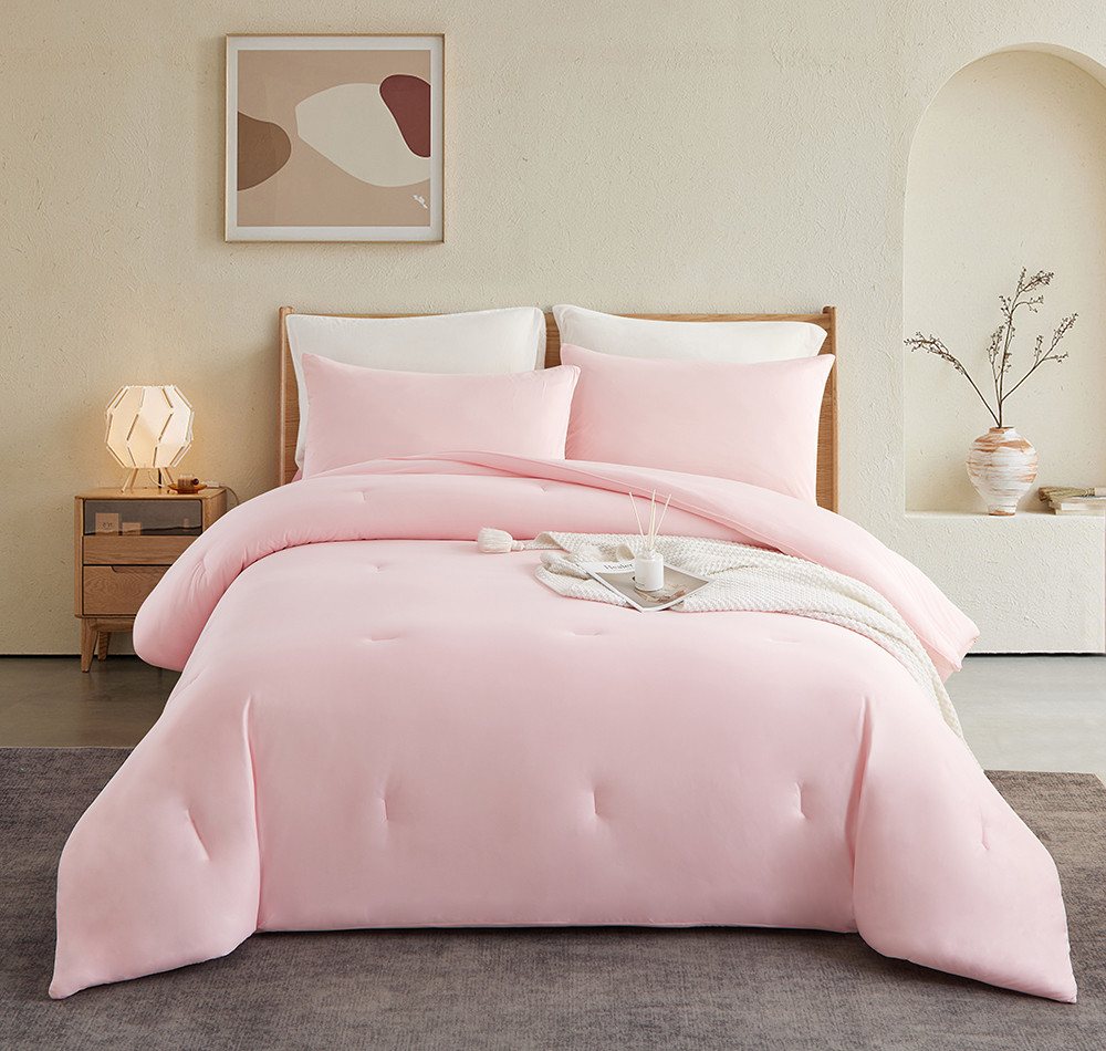 wohnTRAUM24 Microfaserbettdecke Bettdecke 135x200 200x200 cm, Ganzjahresdecke,Weich und Bügelfrei, Premium Qualität, uni, mit Kissenbezüge 80x80cm von wohnTRAUM24