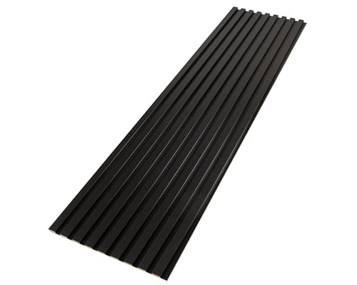 AKUSTIKPANEELE auf schwarzem HDF 275cm x 40,5 cm| Farbe: Schwarze 905 | Wandverkleidung | Akustikpaneel | Lamellenwand von wohnartig