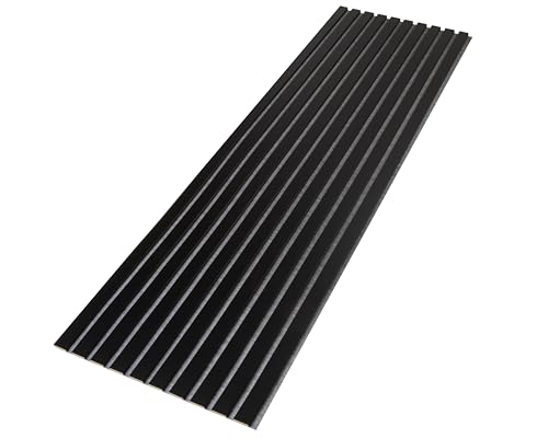 Akustikpaneele NOBLE 1,485m² - 275cm x 54cm* set - (set = 2 Stück 275cm x 27cm) | Farbe: Schwarz 882 | Wandverkleidung | Akustikpaneel | Wandpaneele auf filz | Akustikfilz | Wandpaneele von wohnartig