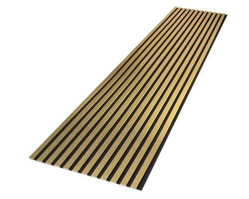 wohnartig® Akustikpaneele 1,485m² - 275cm x 54cm* set - (set = 2 Stück 275cm x 27cm) | Farbe: Royal Gold 434 | Wandverkleidung | Akustikpaneel | Wandpaneele auf filz | Akustikfilz von wohnartig