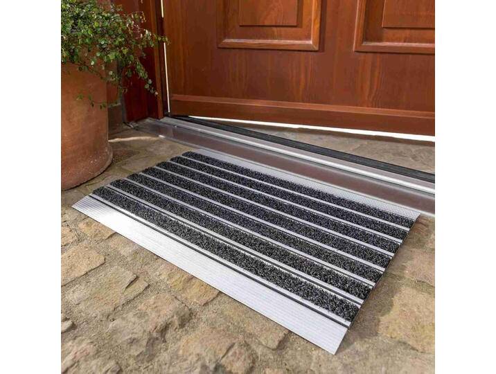 Aluminium Fußmatte Elegant Mat Türmatte mit feiner oder grober von wohndirect