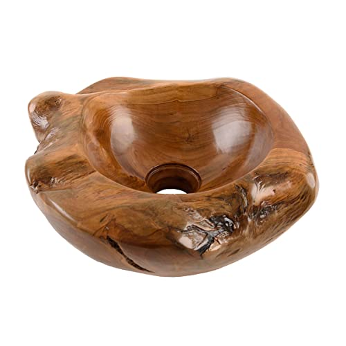 Teakholz-Waschbecken 30 cm lasiert Unikatauswahl nach dem Kauf Bad WC Garten Holzwaschbecken Aufsatzwaschbecken natur Handwaschbecken Wohnfreuden von wohnfreuden