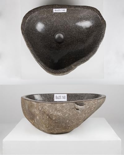 40 cm Naturstein-Waschbecken natur Flussstein grau Stein-Becken Aufsatzwaschbecken Findling 40 cm Naturstein-Waschbecken natur Flussstein grau Stein-Becken Aufsatzwaschbecken Findling von wohnfreuden
