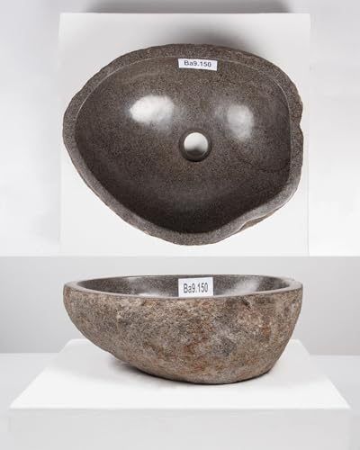 40 cm Naturstein-Waschbecken natur Flussstein grau Stein-Becken Aufsatzwaschbecken Findling 40 cm Naturstein-Waschbecken natur Flussstein grau Stein-Becken Aufsatzwaschbecken Findling von wohnfreuden