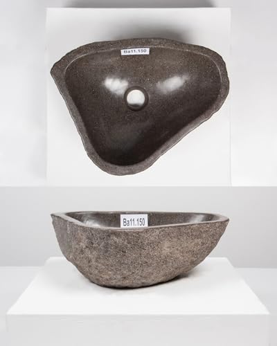 40 cm Naturstein-Waschbecken natur Flussstein grau Stein-Becken Aufsatzwaschbecken Findling 40 cm Naturstein-Waschbecken natur Flussstein grau Stein-Becken Aufsatzwaschbecken Findling von wohnfreuden