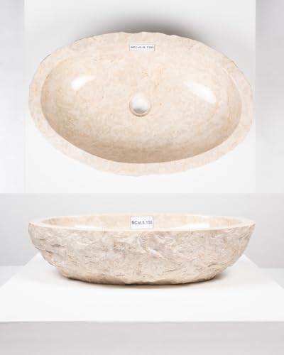60 cm ovales Marmor Waschbecken in creme Farben von WOHNFREUDEN - Mit Unikat Auswahl 60 cm ovales Marmor Waschbecken in creme Farben von WOHNFREUDEN - Mit Unikat Auswahl von wohnfreuden