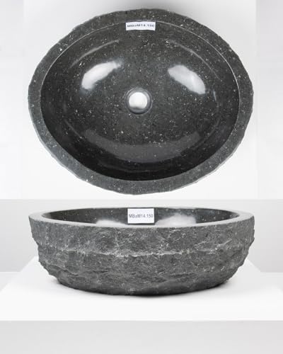 Marmor Waschbecken 50 cm oval in schwarz von WOHNFREUDEN - Mit Unikat Auswahl Marmor Waschbecken 50 cm oval in schwarz von WOHNFREUDEN - Mit Unikat Auswahl von wohnfreuden