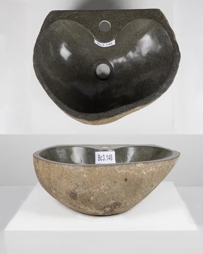 Naturstein Waschbecken 40 cm rund in grau mit Armaturenanschluss von WOHNFREUDEN - Mit Unikat Auswahl Naturstein Waschbecken 40 cm rund in grau mit Armaturenanschluss von WOHNFREUDEN - Mit Unikat Auswahl von wohnfreuden