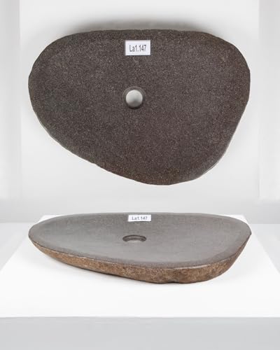 Naturstein Waschbecken grau rund 60 cm von WOHNFREUDEN - Naturstein Waschbecken Aufsatzwaschbecken Handwaschbecken Stein Waschschale flach für das Badezimmer Naturstein Waschbecken grau rund 60 cm von WOHNFREUDEN - Naturstein Waschbecken Aufsatzwaschbecken Handwaschbecken Stein Waschschale flach für das Badezimmer von wohnfreuden