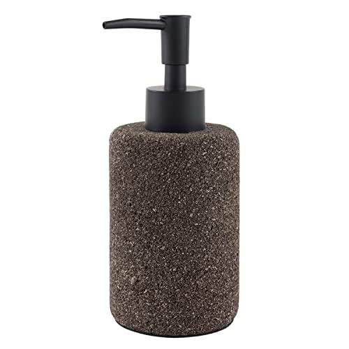 Stein Seifenspender 17 cm aus Lava schwarz Spülmittelspender poliert Seifendosierer Pumpspender Seife Badezimmer Wohnfreuden von wohnfreuden