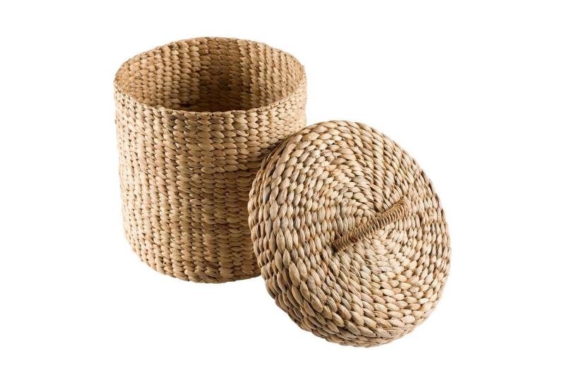 wohnfreuden Allzweckkorb Korb Martis aus Wasserhyazinthe mit Deckel in verschiedenen Größen von wohnfreuden