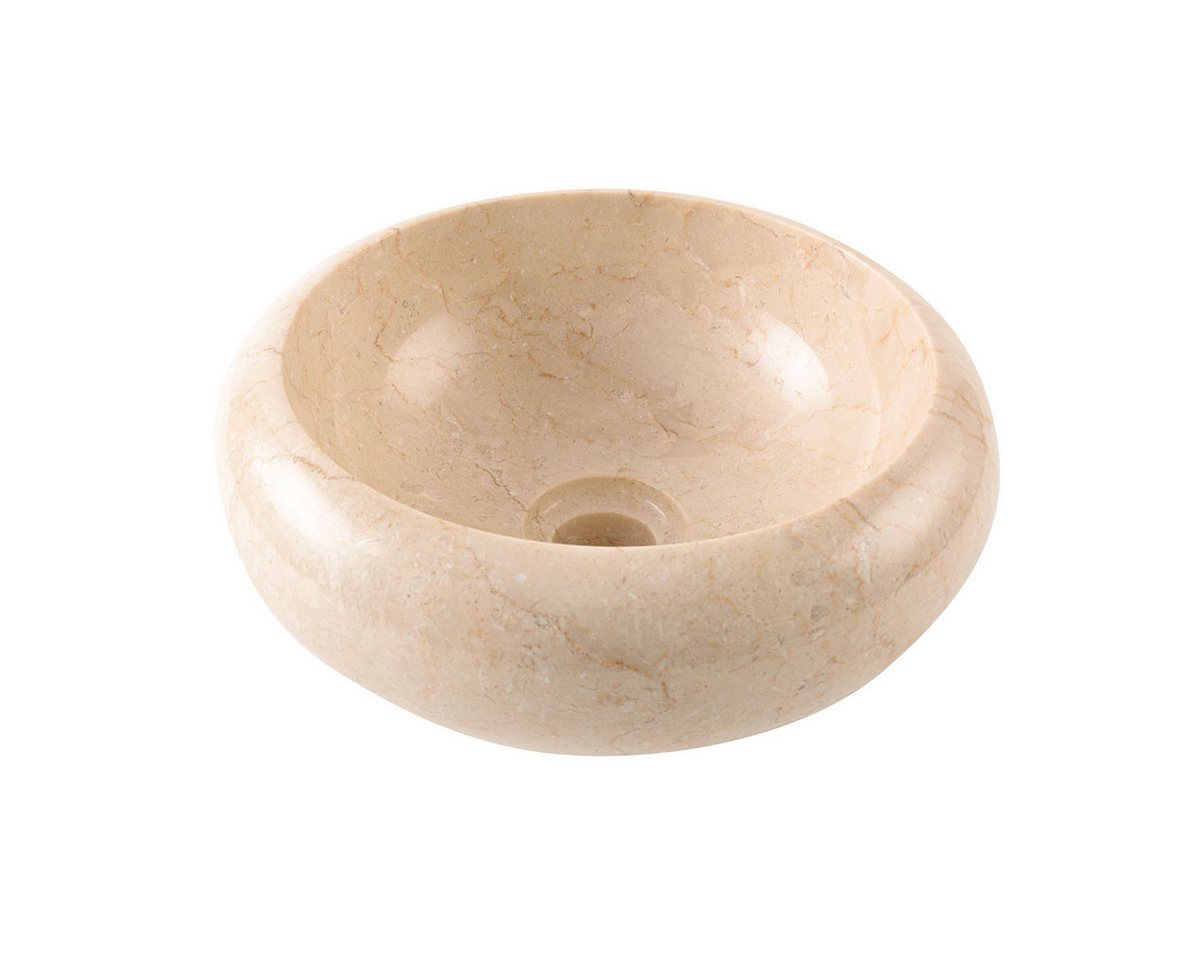 wohnfreuden Aufsatzwaschbecken Marmor Waschbecken Asbak mini 30 cm poliert creme (Kein Set), 7_93923 von wohnfreuden