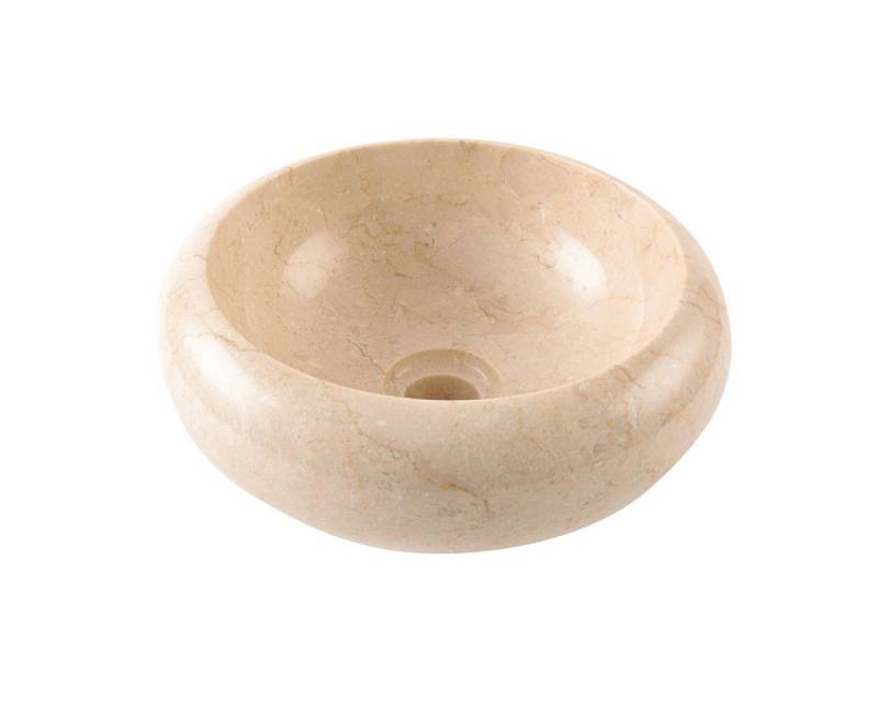 wohnfreuden Aufsatzwaschbecken Marmor Waschbecken Asbak mini 30 cm poliert creme (Kein Set), 7_93923 von wohnfreuden