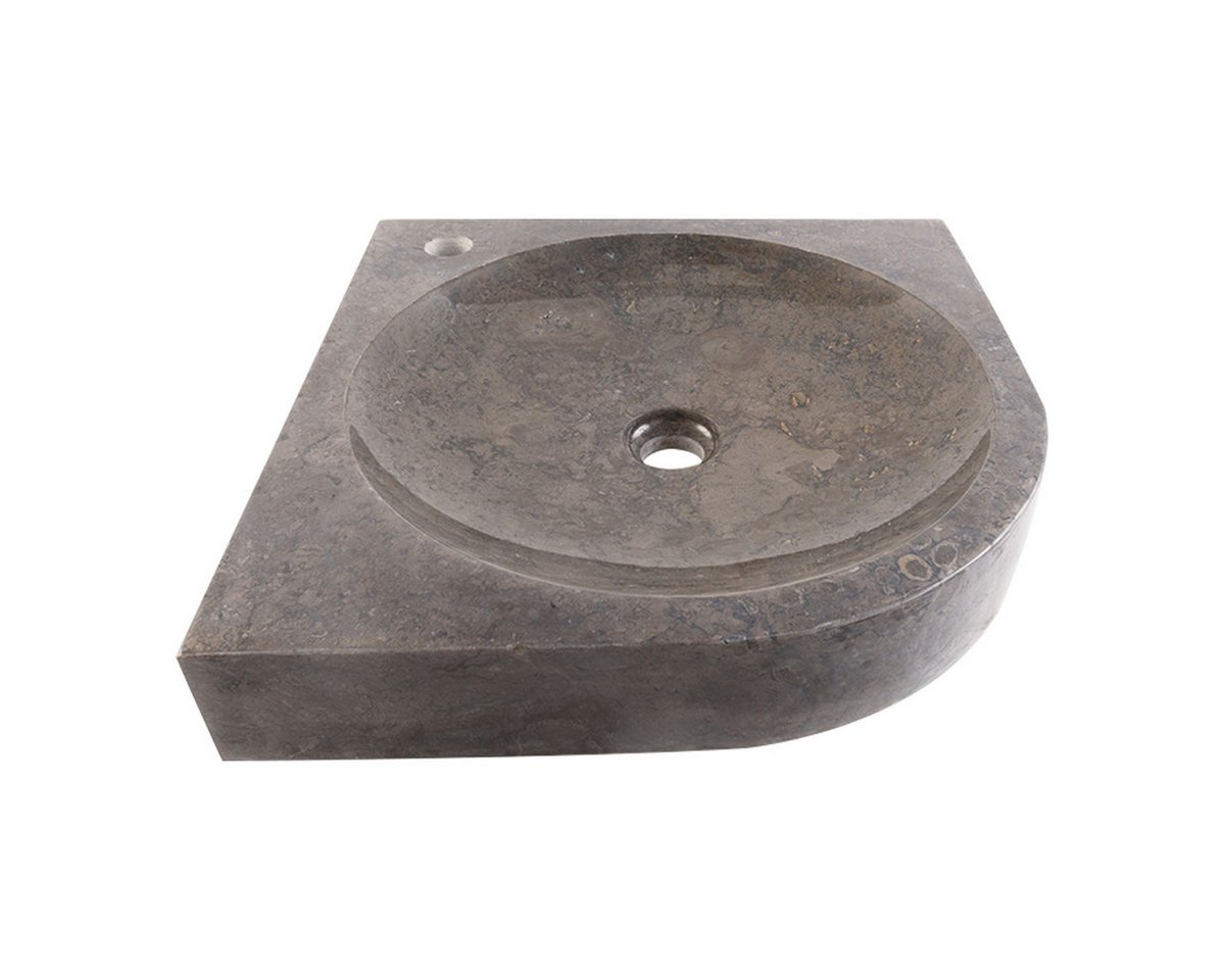 wohnfreuden Aufsatzwaschbecken Marmor Waschbecken SAMBA 40 cm schwarz rund (Kein Set), 57_101567 von wohnfreuden