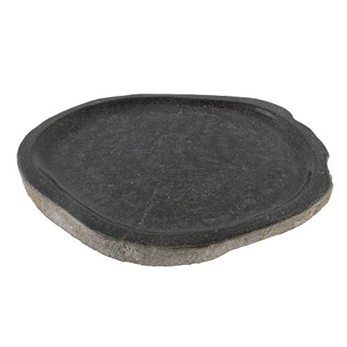 wohnfreuden Flussstein Tablett grau rund 30 cm - Naturstein Schale Badezimmer Deko Granit Seifenplatte von wohnfreuden