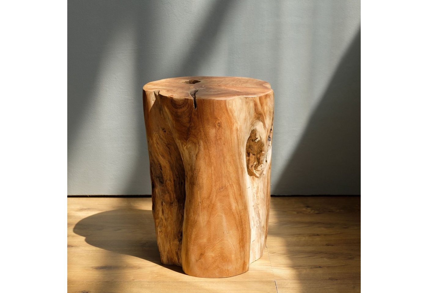 wohnfreuden Hocker Teakholz Hocker Elefantenfuß 40 cm geschliffen, 1008 von wohnfreuden