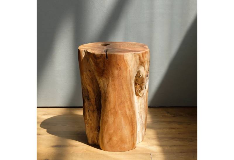 wohnfreuden Hocker Teakholz Hocker Elefantenfuß 40 cm geschliffen, 1008 von wohnfreuden