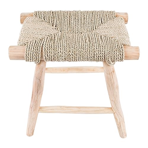 wohnfreuden Hocker Teakholz Seegras Sitz-Hocker wohnfreuden Hocker Teakholz Seegras Sitz-Hocker von wohnfreuden