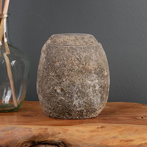 wohnfreuden Naturstein Behälter grau oval 20 cm - Aufbewahrung mit Deckel Durchmesser 19 cm wohnfreuden Naturstein Behälter grau oval 20 cm - Aufbewahrung mit Deckel Durchmesser 19 cm von wohnfreuden