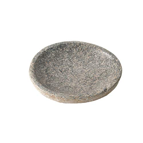 wohnfreuden Naturstein Schale grau rund 10 cm - Steinobstschale poliert Dekoration Aufbewahrung von wohnfreuden