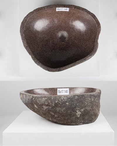 40 cm Naturstein-Waschbecken natur Flussstein grau Stein-Becken Aufsatzwaschbecken Findling 40 cm Naturstein-Waschbecken natur Flussstein grau Stein-Becken Aufsatzwaschbecken Findling von wohnfreuden